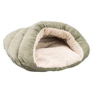 ethical pets sleep zone cuddle cave - pet bed for cats and small dogs - attractive, durable, comfortable, washable. by spot, sage, 22x17