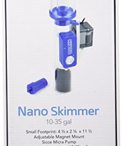 ESHOPPS Nano Skimmer | Protein Skimmer for Nano Tanks | New improved adjustable magnetic mount | Adjustable water height. Minimal foot print. Fits most All in one tanks back chamber