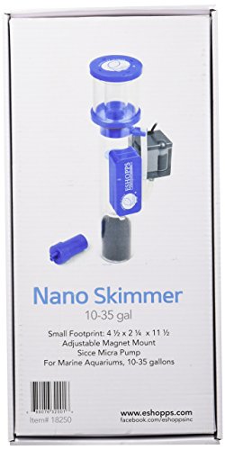 ESHOPPS Nano Skimmer | Protein Skimmer for Nano Tanks | New improved adjustable magnetic mount | Adjustable water height. Minimal foot print. Fits most All in one tanks back chamber