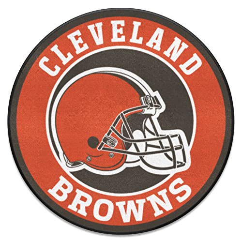 FANMATS 17681 Cleveland Browns Roundel Rug - 27in. Diameter