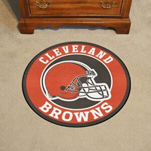 FANMATS 17681 Cleveland Browns Roundel Rug - 27in. Diameter