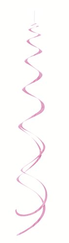 Unique Solid Hanging Swirl Decorations, 26", Lovely Pink