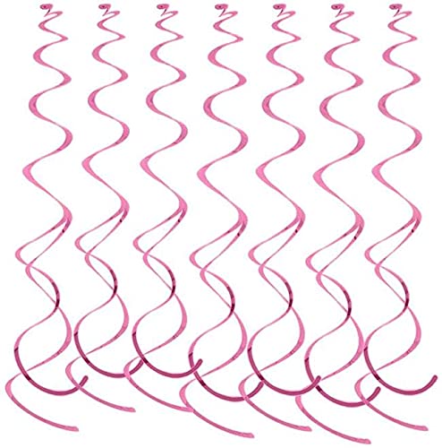 Unique Solid Hanging Swirl Decorations, 26", Lovely Pink