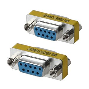 wovte db9 female to female mini gender changer coupler adapter connector pack of 2