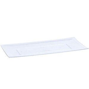 lillian tablesettings plastic tray - 13"" x 6.25"" | clear rectangles servingware | pack of 3