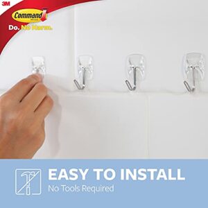 Command 3M 17067Clr9es Clear Hooks & Strips, Plastic/Wire, Small, 9 Hooks W/12 Adhesive Strips/Pack