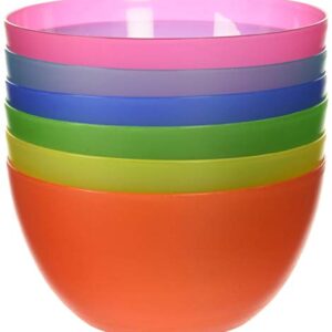 6 Pc Fun Multi-Colored BPA-Free Bowls - Cereal Fruit or Soup Bowl