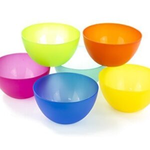 6 Pc Fun Multi-Colored BPA-Free Bowls - Cereal Fruit or Soup Bowl