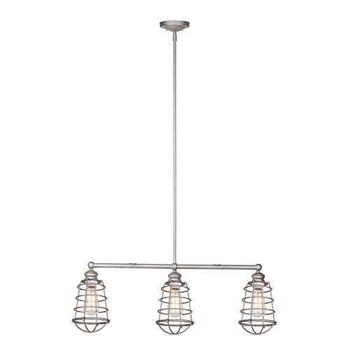 Design House 519744 Ajax 3 Light Pendant, Galvanized Steel Finish