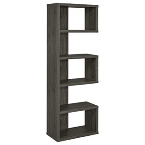 coaster home furnishings joey 5-tier bookcase weathered grey