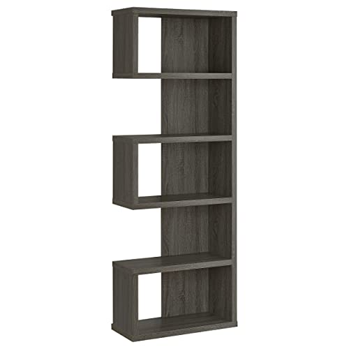 Coaster Home Furnishings Joey 5-Tier Bookcase Weathered Grey