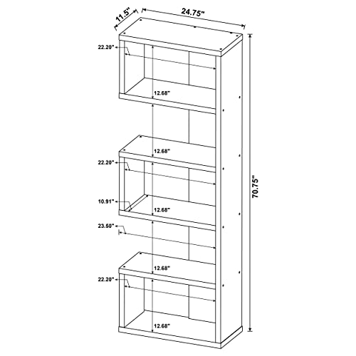 Coaster Home Furnishings Joey 5-Tier Bookcase Weathered Grey