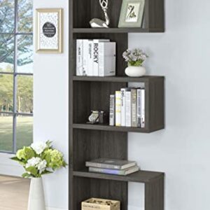 Coaster Home Furnishings Joey 5-Tier Bookcase Weathered Grey