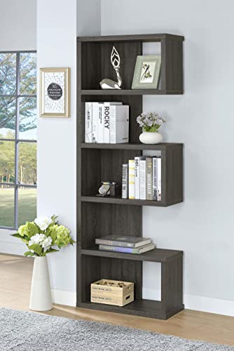 Coaster Home Furnishings Joey 5-Tier Bookcase Weathered Grey