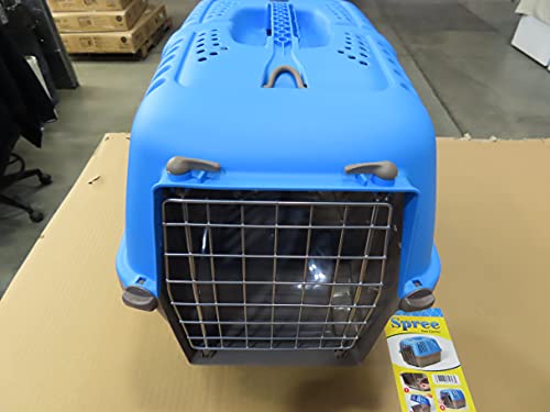 Pet Carrier: Hard-Sided Dog /Cat Carrier, Small Animal Carrier in Blue, Inside Dims 17.91 L x 11.5 W x 12 H & Suitable for Tiny Dog Breeds, Perfect Dog Kennel Travel Carrier for Quick Trips