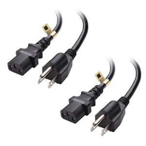cable matters 2-pack ul listed 13 amps 3 prong power cord 10 ft, 16 awg c13 power supply cable/iec power cable, tv power cord, computer power cord (nema 5-15p to iec c13)