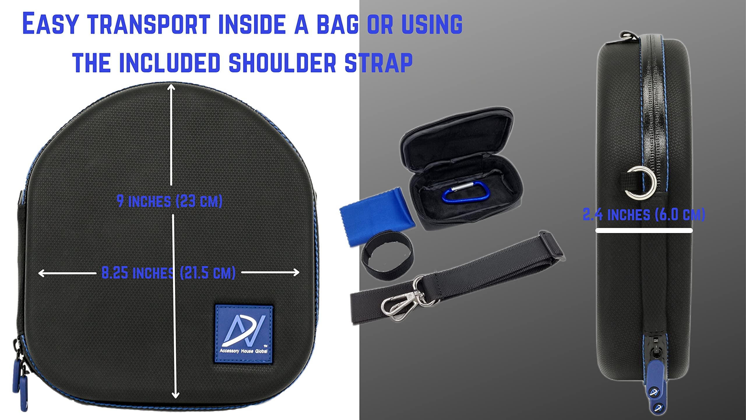 Premium Carrying case Compatible with Grado SR60 SR80 SR125 SR225 SR325, RS1 RS2, Alessandro MS-, PS500e, GH1 GH2 GH3 GH4 and GW100 Headphones. Grip-TECH 2 Outer Liner Easy Transport