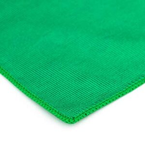 The Rag Company - Standard Microfiber Window, Glass, Mirror & Chrome Towels - Professional Cleaning & Detailing, Lint-Free, Streak-Free, 350gsm, 16in x 16n, Green (12-Pack)