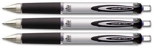 Uni-ball Signo Impact 207 Rt 65871 with 4 Packs of Refills 65874, Blue Gel Ink, 1.0mm Bold Point