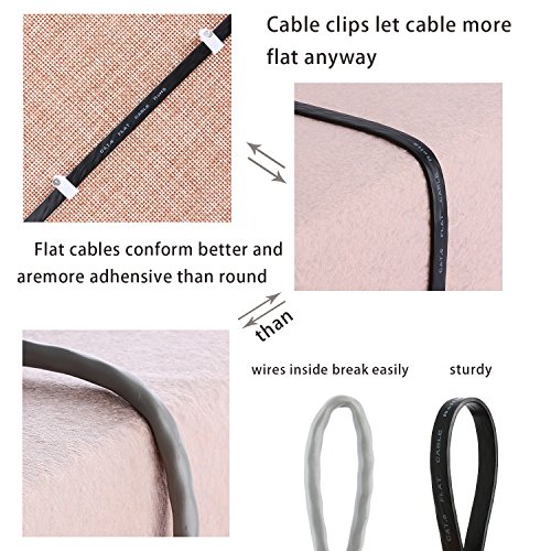 Cat 6 Ethernet Cable 50 Ft, Outdoor & Indoor, 10Gbps Support Cat7 Network, Heavy Duty Flat Internet LAN Patch Cord, Solid High Speed Weatherproof Cable with Clips for Router, Modem, PS4/5, Xbox, Black