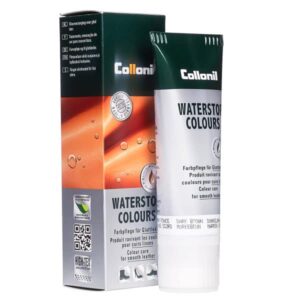 collonil dark brown cream revives color, waterproofs, cleans, and conditions all leather shoes & handbags