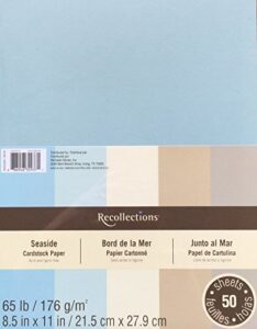 recollections cardstock paper, seaside colors 8 1/2 x 11 (50)