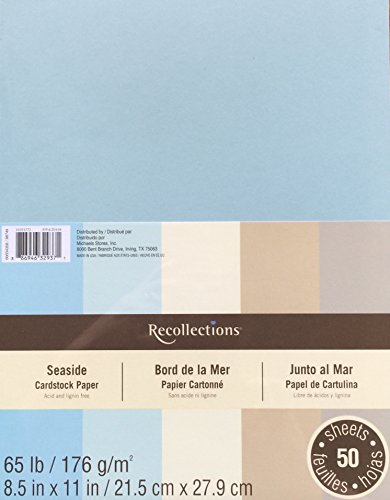 Recollections Cardstock Paper, Seaside Colors 8 1/2 x 11 (50)