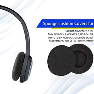10 Pairs 60mm/2.4" Replacement Foam Ear Pud Earpads Sponge Cushion Covers for Logitech H600, H330, H340 / Sony MDR-G45LP,MDR-G55LP ,MDR-G410LP, MDR-G101LP, MDR-G42LP, DR-220DPV, MDR-G45 ,IF240R,SRF-HM33, MDR-027 ,MDR-222 ,SRF-H4,MDR-NC5 ,MDR-NC6s,MDR-023