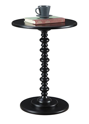 Convenience Concepts Palm Beach Spindle Table, Black, 17.75 in x 17.75 in x 24 in