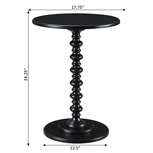 Convenience Concepts Palm Beach Spindle Table, Black, 17.75 in x 17.75 in x 24 in