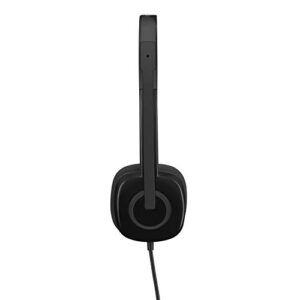 Logitech 3.5 mm Analog Stereo Headset H151 with Boom Microphone - Black, 7.9"x5.7"x2.4"