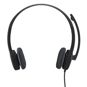 Logitech 3.5 mm Analog Stereo Headset H151 with Boom Microphone - Black, 7.9"x5.7"x2.4"