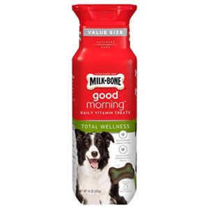 milk-bone good morning daily vitamin dog treats for total wellness, 15 ounces