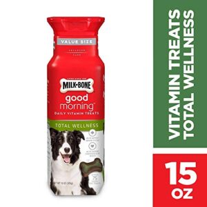Milk-Bone Good Morning Daily Vitamin Dog Treats for Total Wellness, 15 Ounces