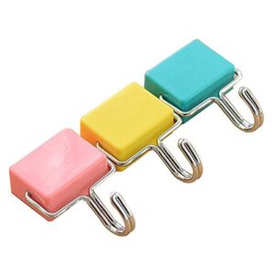 totalelement all-purpose strong magnetic hooks, pastel pink, yellow, blue, 3-pack