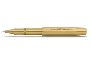 kaweco brass sport gel/ballpoint pen including 0.7 mm rollerball pen refill for left handed and right-handed in classic design with ceramic ball i gel rollerball 13.5 cm