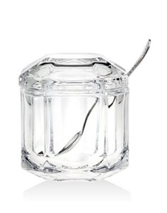 crystal symmetry covered jar with stainless spoon