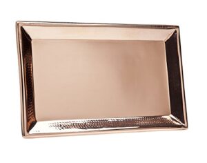godinger hammered rectangular tray, copper