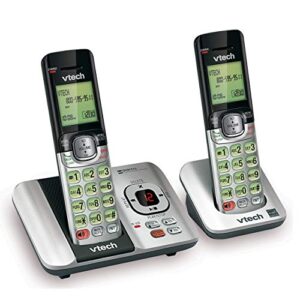 vtech cs6529-2 dect 6.0 phone answering system with caller id/call waiting, 2 cordless handsets, silver/black
