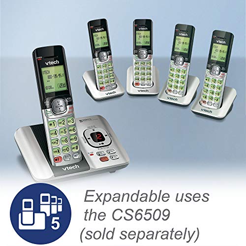 VTech CS6529-2 DECT 6.0 Phone Answering System with Caller ID/Call Waiting, 2 Cordless Handsets, Silver/Black