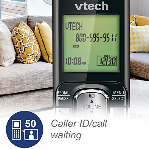 VTech CS6529-2 DECT 6.0 Phone Answering System with Caller ID/Call Waiting, 2 Cordless Handsets, Silver/Black