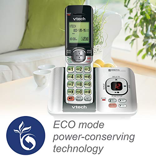 VTech CS6529-4 DECT 6.0 Phone Answering System with Caller ID/Call Waiting, 4 Cordless Handsets, Silver/Black