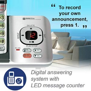 VTech CS6529-4 DECT 6.0 Phone Answering System with Caller ID/Call Waiting, 4 Cordless Handsets, Silver/Black