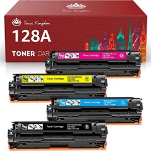 Toner Kingdom Compatible Toner Cartridges Replacement for HP 128A CE320A CE321A CE322A CE323A CP1525n CP1525nw CM1415fn CM1415fnw (Black, Cyan, Magenta, Yellow, 4-Pack)