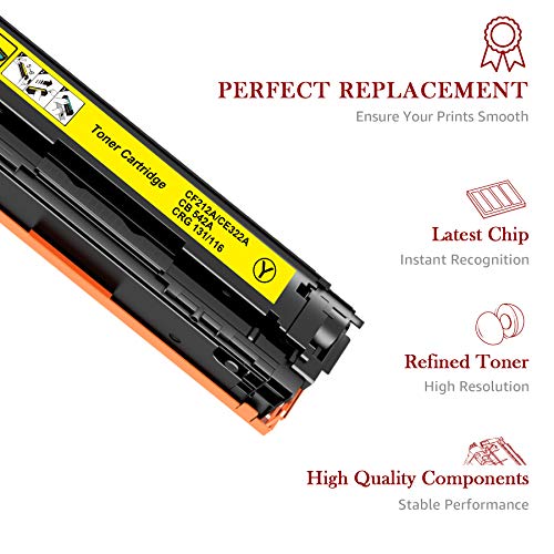 Toner Kingdom Compatible Toner Cartridges Replacement for HP 128A CE320A CE321A CE322A CE323A CP1525n CP1525nw CM1415fn CM1415fnw (Black, Cyan, Magenta, Yellow, 4-Pack)