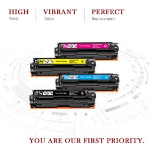 Toner Kingdom Compatible Toner Cartridges Replacement for HP 128A CE320A CE321A CE322A CE323A CP1525n CP1525nw CM1415fn CM1415fnw (Black, Cyan, Magenta, Yellow, 4-Pack)