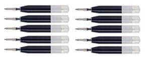 10 cross quality intrepid black refills for ion , roadster, vice, penatia gelicious, and matrix pens gel ink refills [10 pack bulk pack]
