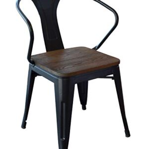 Buffalo Tools DCHAIRBWT Dining Chair Wood Seat - 4Pc, Black