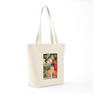 CafePress Vintage 1910 Antibes Italy Travel Tote Bag Natural Canvas Tote Bag, Reusable Shopping Bag