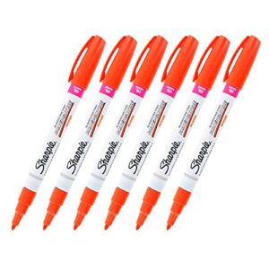 sharpie oil-based paint marker, fine point, orange ink, pack of 6